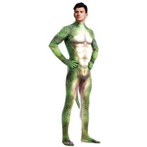 Combinaison Cosplay Reptile DRAGON verte