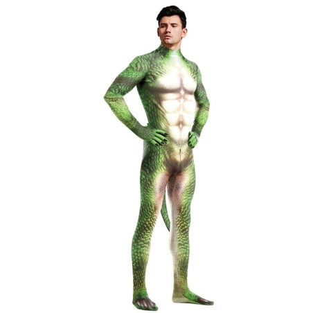 Combinaison Cosplay Reptile DRAGON verte