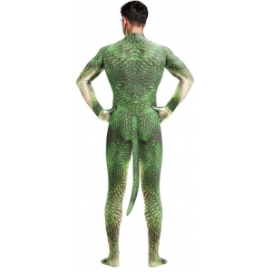 Combinaison Cosplay Reptile DRAGON verte