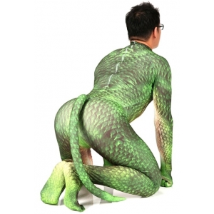 Combinaison Cosplay Reptile DRAGON verte