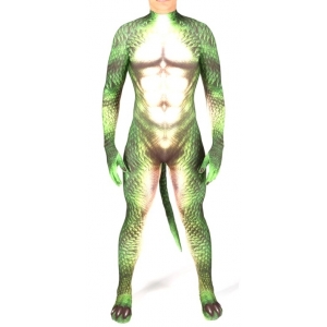 Combinaison Cosplay Reptile DRAGON verte