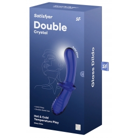 Gode en verre Bleu DOUBLE CRYSTAL Satisfyer 18.5 x 3.5 cm 2