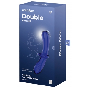 Gode en verre Bleu DOUBLE CRYSTAL Satisfyer 18.5 x 3.5 cm