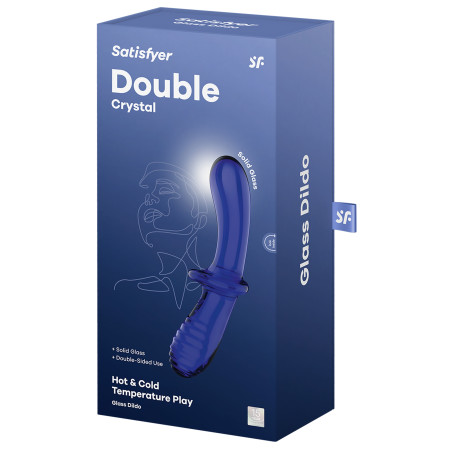 Gode en verre Bleu DOUBLE CRYSTAL Satisfyer 18.5 x 3.5 cm