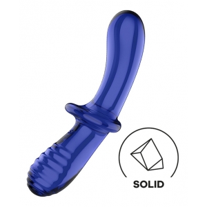 Gode en verre Bleu DOUBLE CRYSTAL Satisfyer 18.5 x 3.5 cm