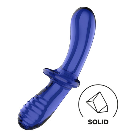 Gode en verre Bleu DOUBLE CRYSTAL Satisfyer 18.5 x 3.5 cm