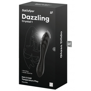 Gode en verre DAZZLING CRYSTAL 1 Noir de Satisfyer