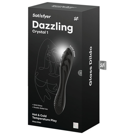 Gode en verre DAZZLING CRYSTAL 1 Noir de Satisfyer