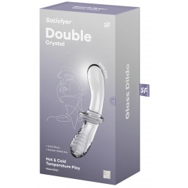 Gode en verre transparent DOUBLE CRYSTAL de Satisfyer 2