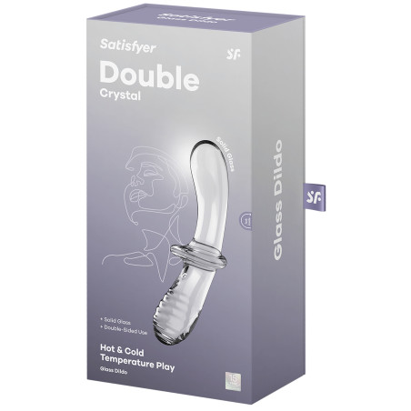 Gode en verre transparent DOUBLE CRYSTAL de Satisfyer