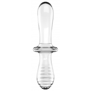 Gode en verre transparent DOUBLE CRYSTAL de Satisfyer