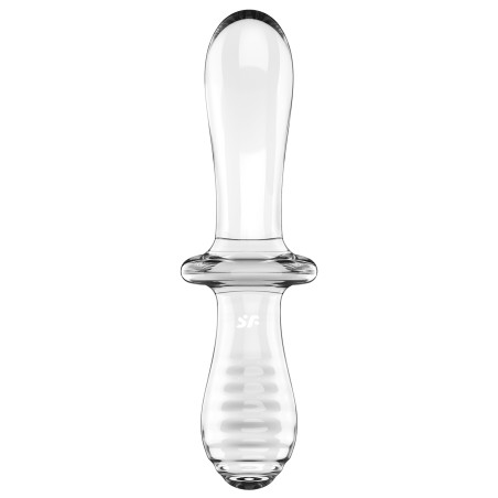 Gode en verre transparent DOUBLE CRYSTAL de Satisfyer