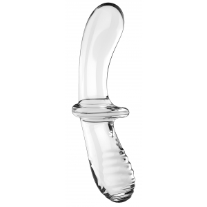 Gode en verre transparent DOUBLE CRYSTAL de Satisfyer