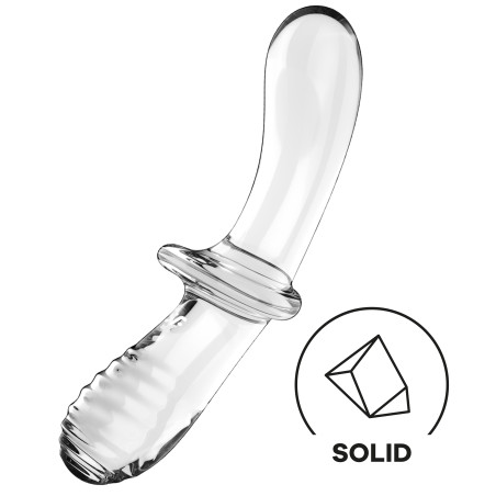 Gode en verre transparent DOUBLE CRYSTAL de Satisfyer