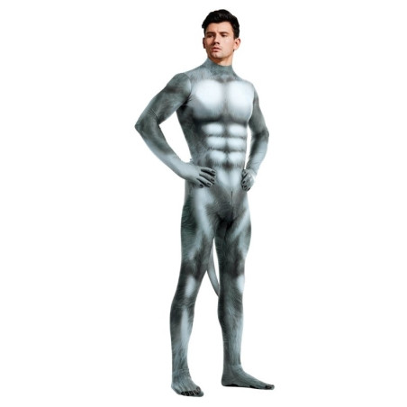 Combinaison Cosplay Loup WOLF Gris