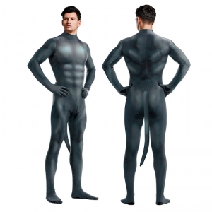 Combinaison Cosplay DOG Gris bleu pour le Puppy Play