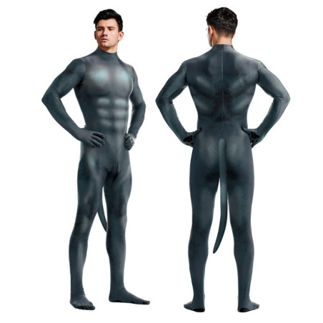 Combinaison Cosplay DOG Gris bleu pour le Puppy Play