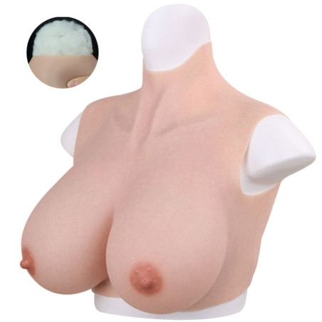 Buste Seins réalistes Coton | Col haut | Bonnet B