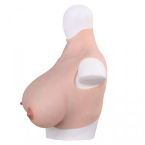 Buste Seins réalistes Silicone | Col haut | Bonnet B