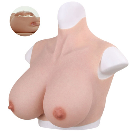 Buste Seins réalistes Silicone | Col haut | Bonnet C