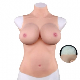 Buste Entier Seins Réalistes Coton Col Haut Bonnet G