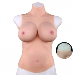 Buste Entier Seins Réalistes Coton Col Haut Bonnet G