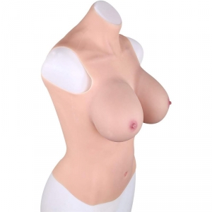 Buste Entier Seins Réalistes Coton Col Haut Bonnet G
