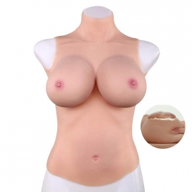 Buste entier Seins Réalistes Silicone Col haut Bonnet C Chair