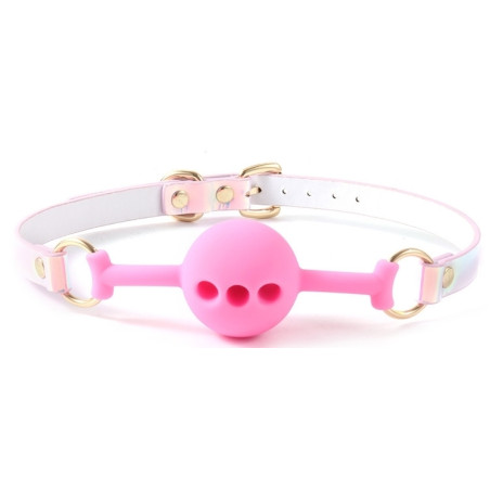 Bâillon-Boule en silicone LASER 4 cm Rose