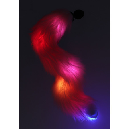 Plug avec queue LICORNE LED 6 x 2.8cm | Queue 40cm | Rose 