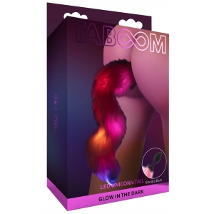 Plug avec queue LICORNE LED 6 x 2.8cm | Queue 40cm | Rose 