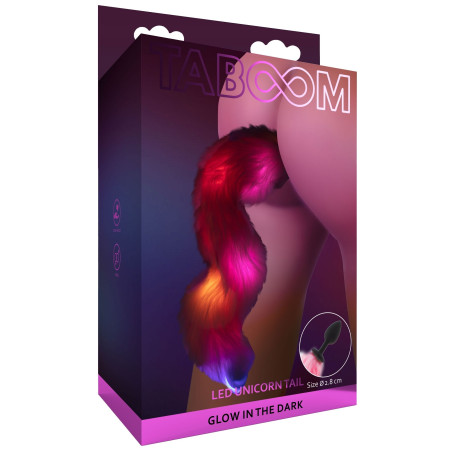 Plug avec queue LICORNE LED 6 x 2.8cm | Queue 40cm | Rose 
