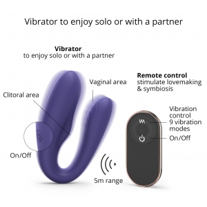 Stimulateur vibrant pour couple MATCH UP Love to Love Indigo