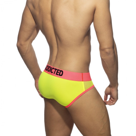 Slip NEON MESH Jaune-Rose