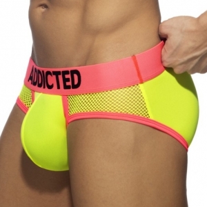 Slip NEON MESH Jaune-Rose
