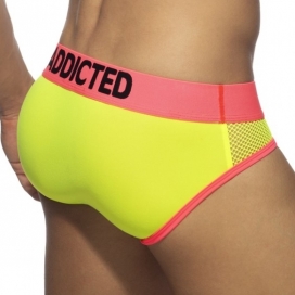 Slip NEON MESH Jaune-Rose 2