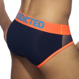 Slip NEON MESH Bleu marine-Orange 2