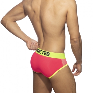 Slip NEON MESH Rose-Jaune fluo