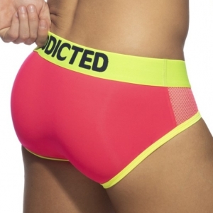 Slip NEON MESH Rose-Jaune fluo