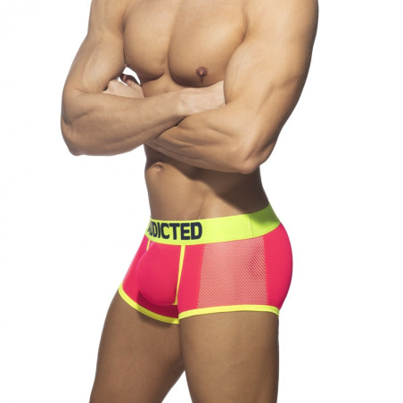 Boxer NEON MESH Rose-Jaune fluo