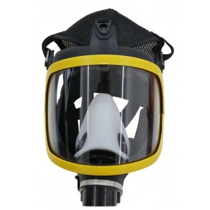 Masque à gaz BDSM Large visière SHOW MAX Noir-Jaune