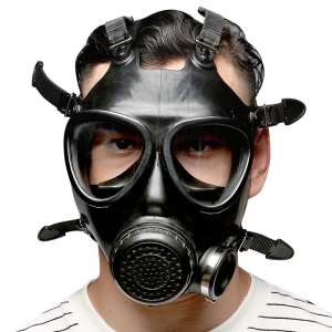 Masque à gaz BDSM avec filtre KOMPLET BREATH Noir