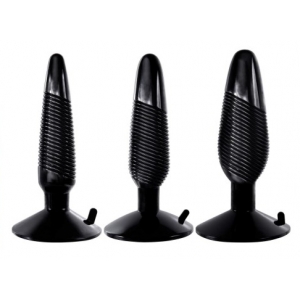 Kit de 3 plugs avec ventouse XPLORER Noirs