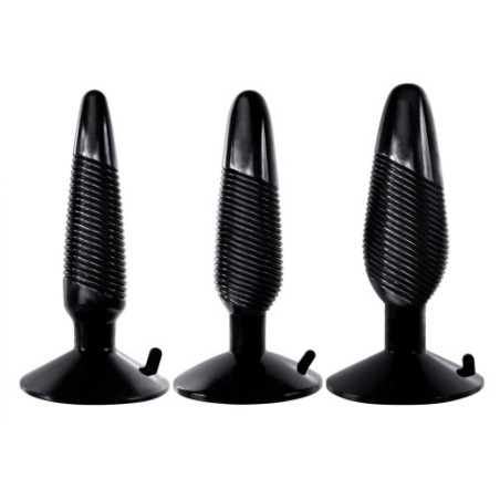 Kit de 3 plugs avec ventouse XPLORER Noirs