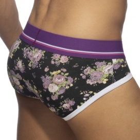 Slip VIOLET FLOWERS Noir-Violet 2