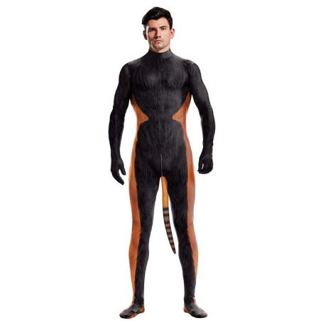 Combinaison Cosplay Panda Roux RACCOON Noir-Orange