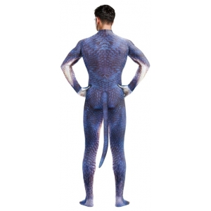 Combinaison Cosplay Dinosaure RAPTUS Bleu-Blanc