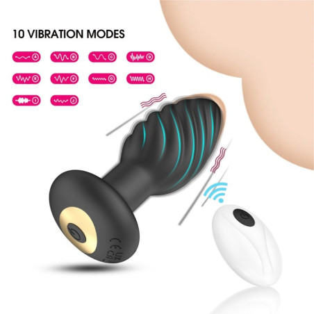 Plug Vibrant THREADED 8 x 3.5cm Noir