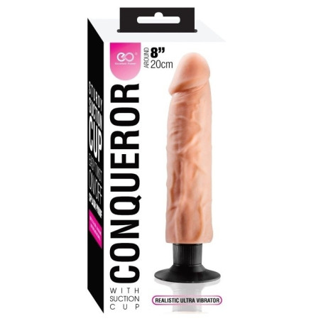 Gode vibrant réaliste CONQUEROR 20 cm Multi-vitesses