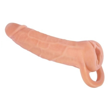 Gaine de pénis + masturbateur EXTENDOR 8 | 19 x 4.5cm Chair